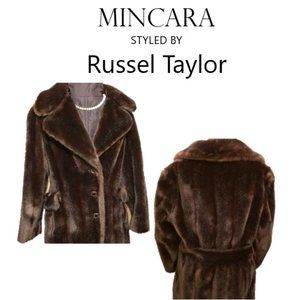 Mincara Russel Taylor Vintage Faux Mink Fur Coat,
